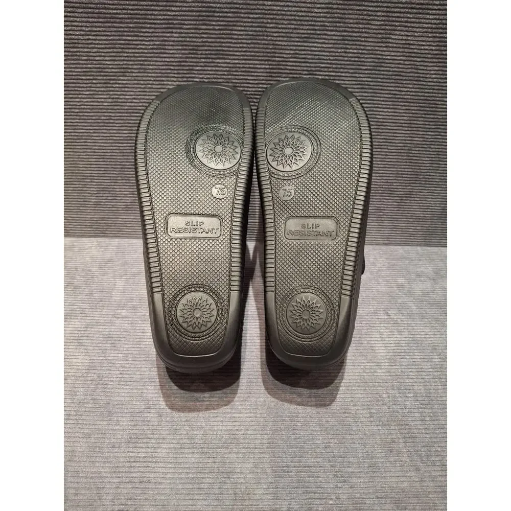 Glolily Jenny II Black Flat Crinkle JNN-100‎ Women's size 7.5 GOOD